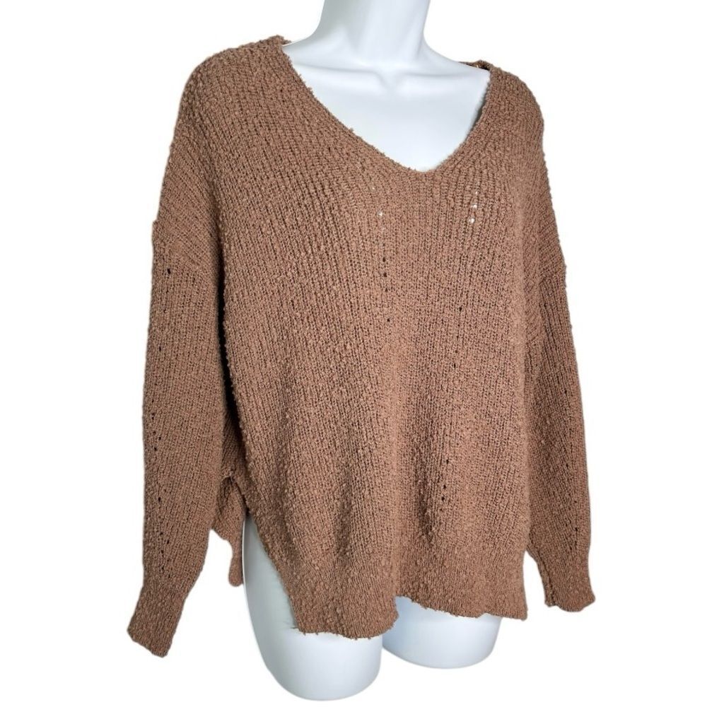 Debut Women’s XS Pointelle Knit Oversized Dolman Sleeve Sweater
